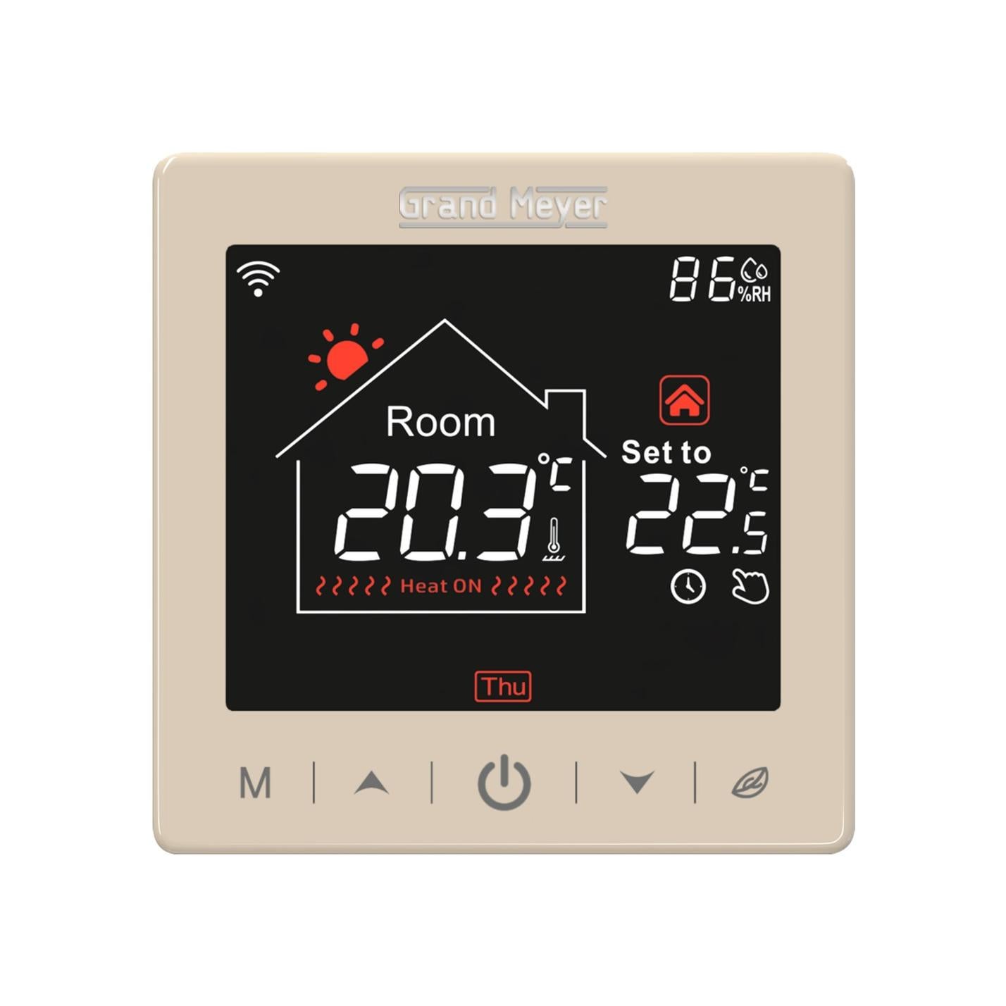 Programowalny termostat Wi-Fi SN-15, 16A, 230 V, Szampański