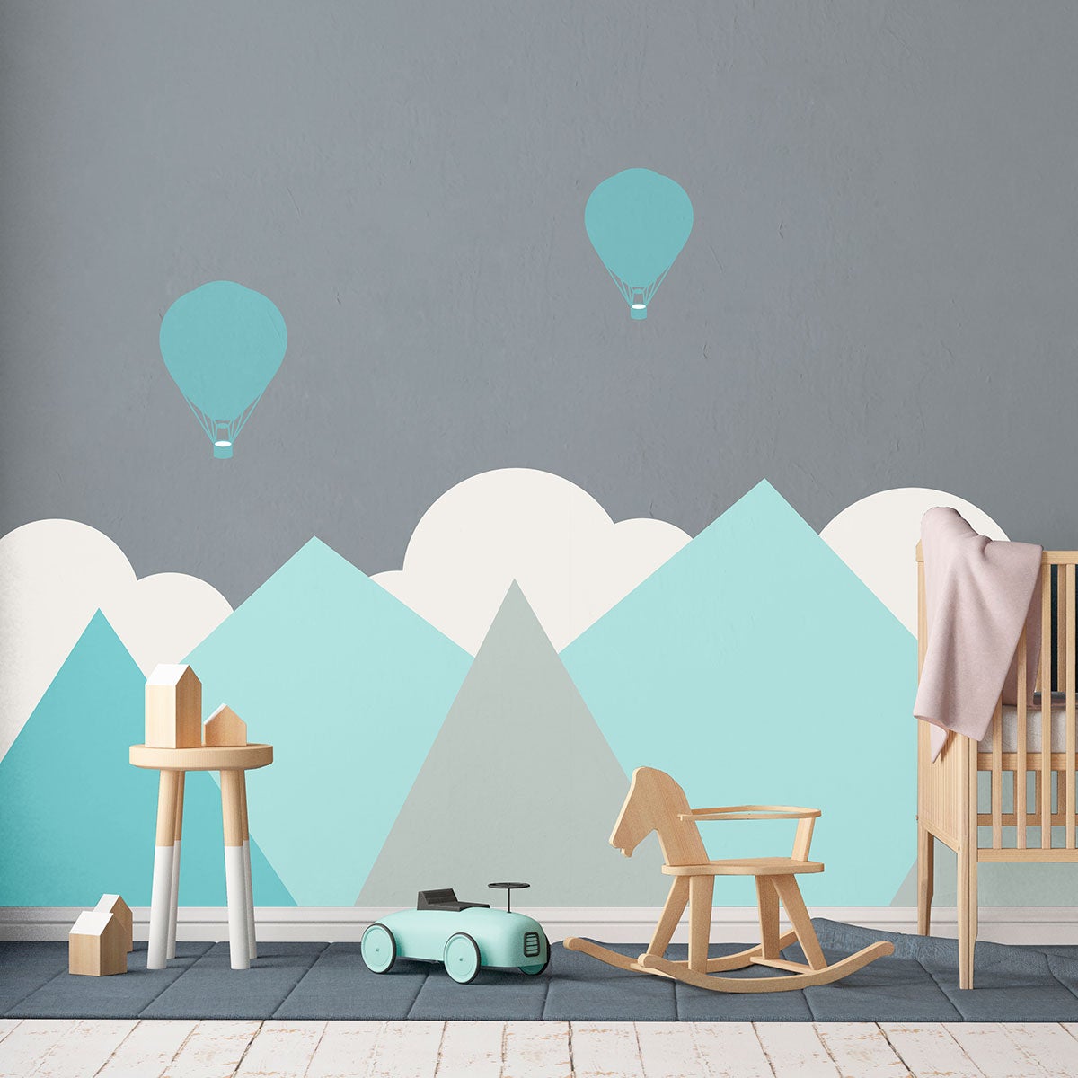 Adesivo bambino giganti montagne scandinave Oslo - Sticker adesivo - adesivi murali - 120x160cm - 6