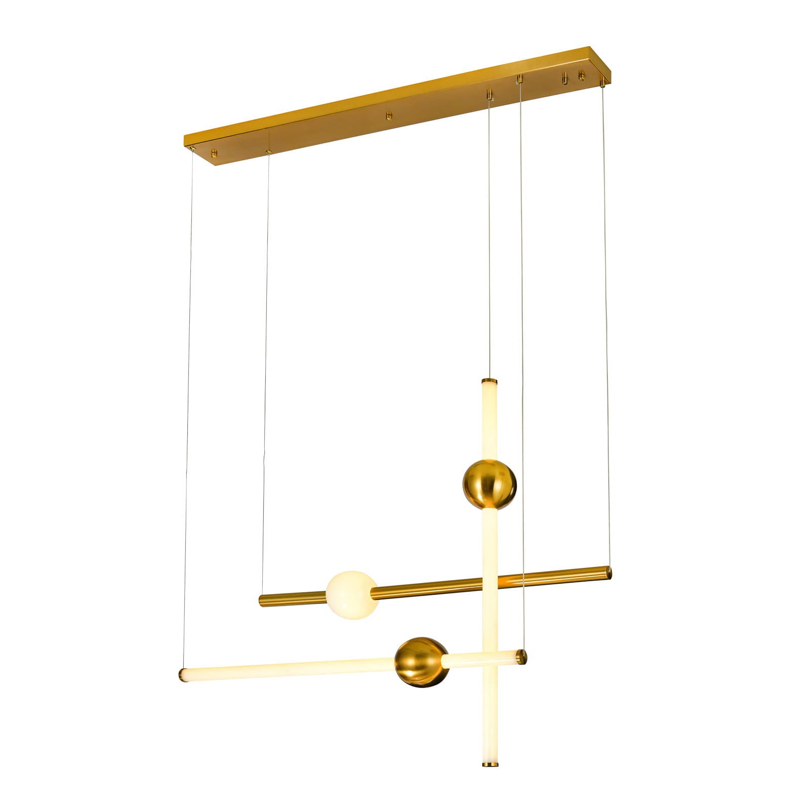 Lampa wisząca HALLING LED 45W Ciepła biel 777lm złoto-biała wym:150x109x12cm Italux