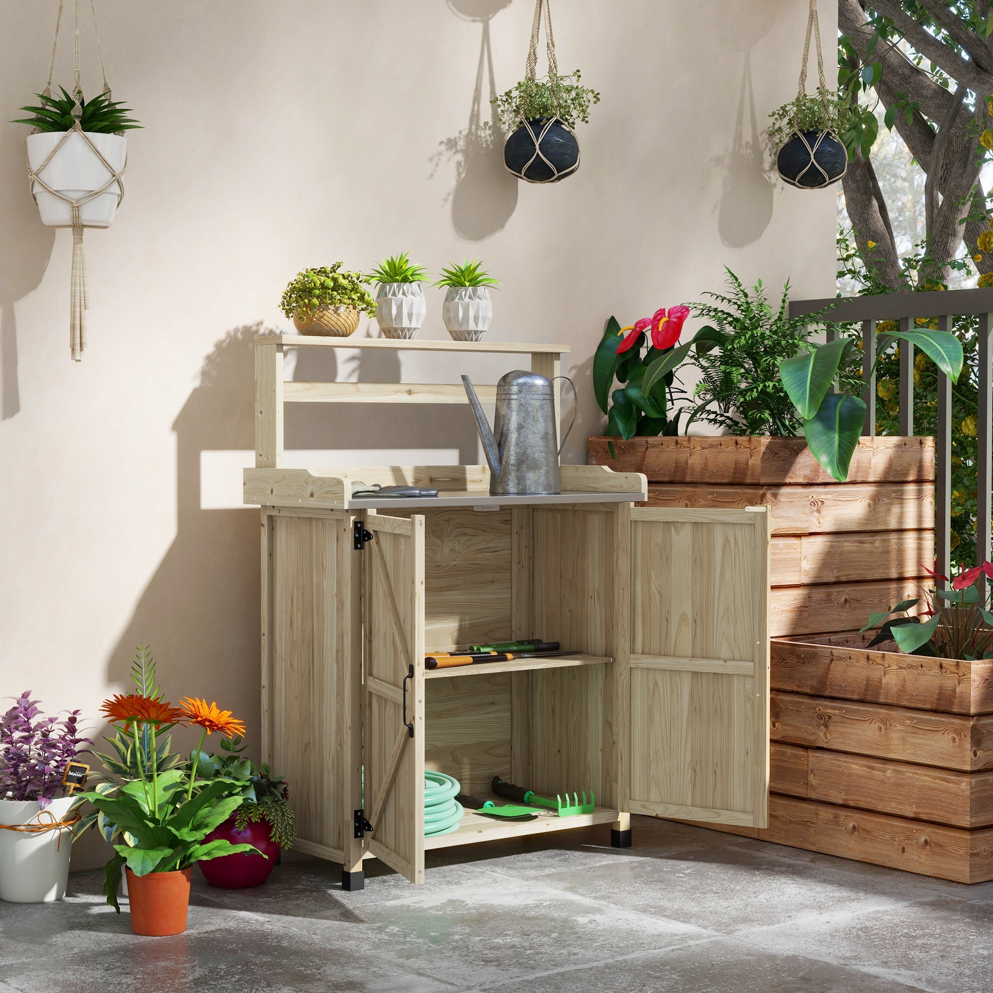 Table de rempotage bois de sapin Outsunny - 2