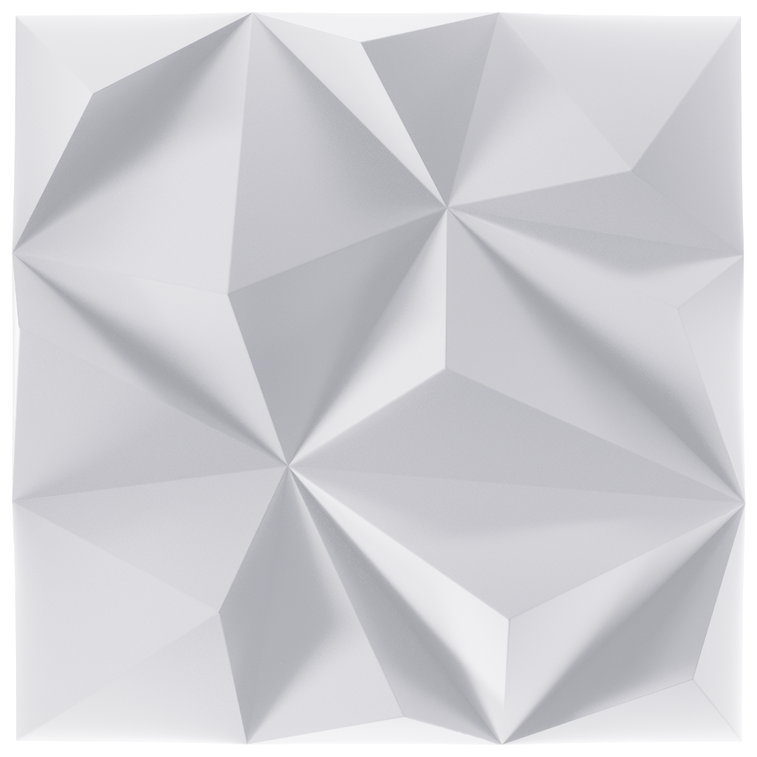 Panel dekoracyjny ścienny XPS 3D LINE GEO 50×50 cm white Marbet Design 8 szt.