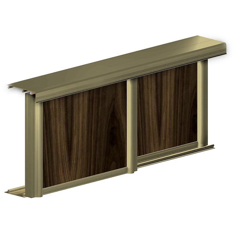 Kit SLID'UP 230 aluminium anodisé bronze pour 2 portes de placard coulissantes 19 mm - rail 1,8 m - 70 kg - 3