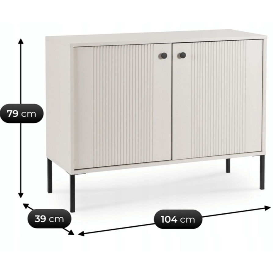Komoda Ryflowana Nowoczesna Do Salonu Sypialni Mała Kaszmir SOFT 104 cm - 7