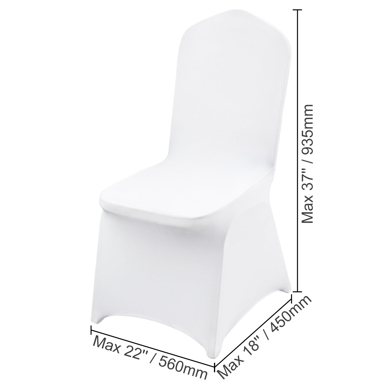 Lot 50 housses de chaise pliantes SucceBuy en élasthanne extensible, ajustement universel, lavables et réutilisables, blanc mariage - 2