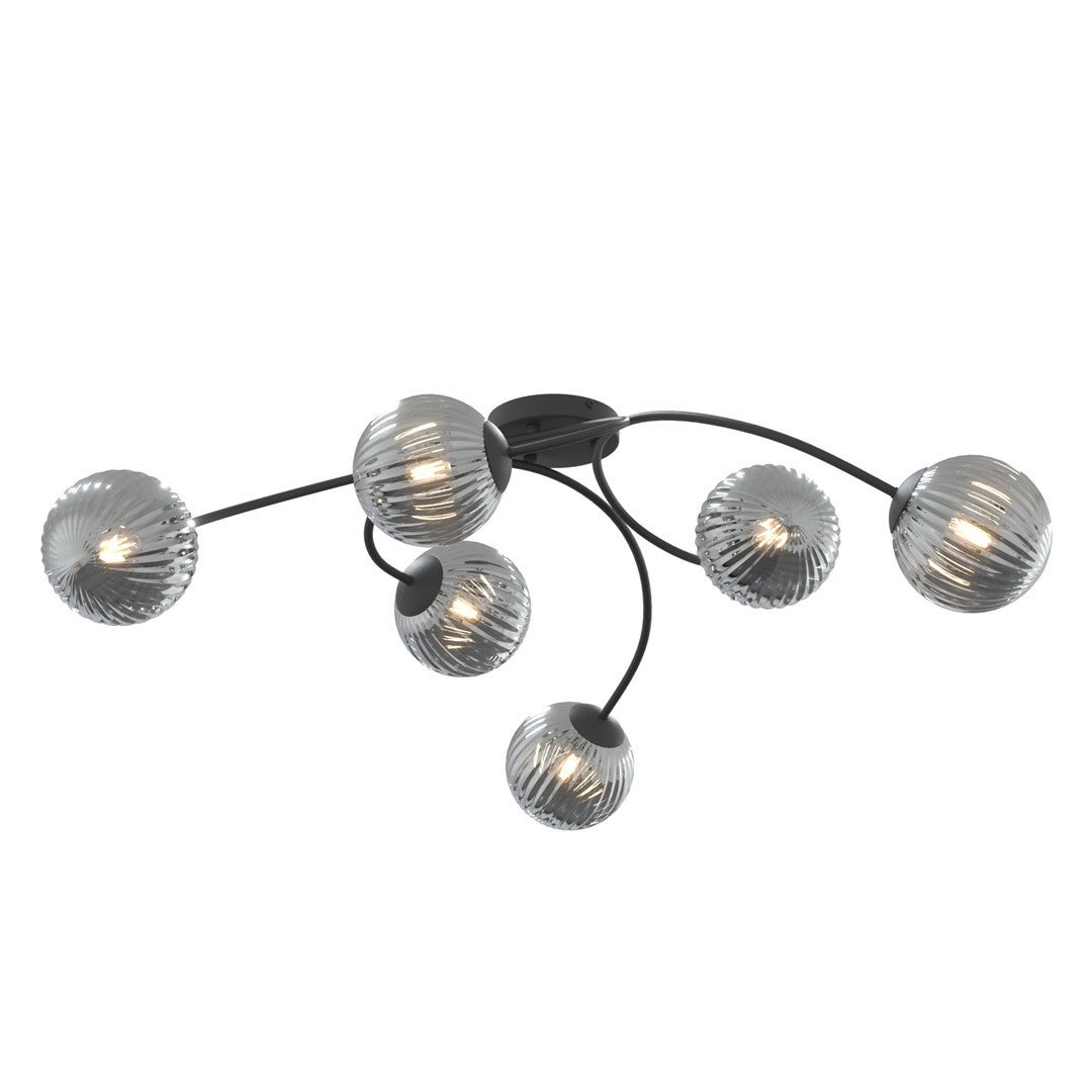 Lampa wisząca VIBRA czarna 6xE14x15W metal wym:31x97x97cm IP20 Emibig