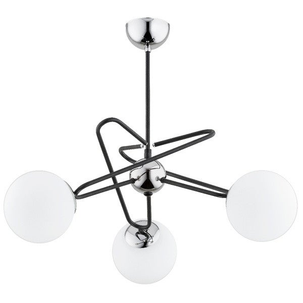 Lampa wisząca SAGITO czarna-chromowana-biała 3 x E14 x 40W wym: 50 x 60 x 60 cm Alfa