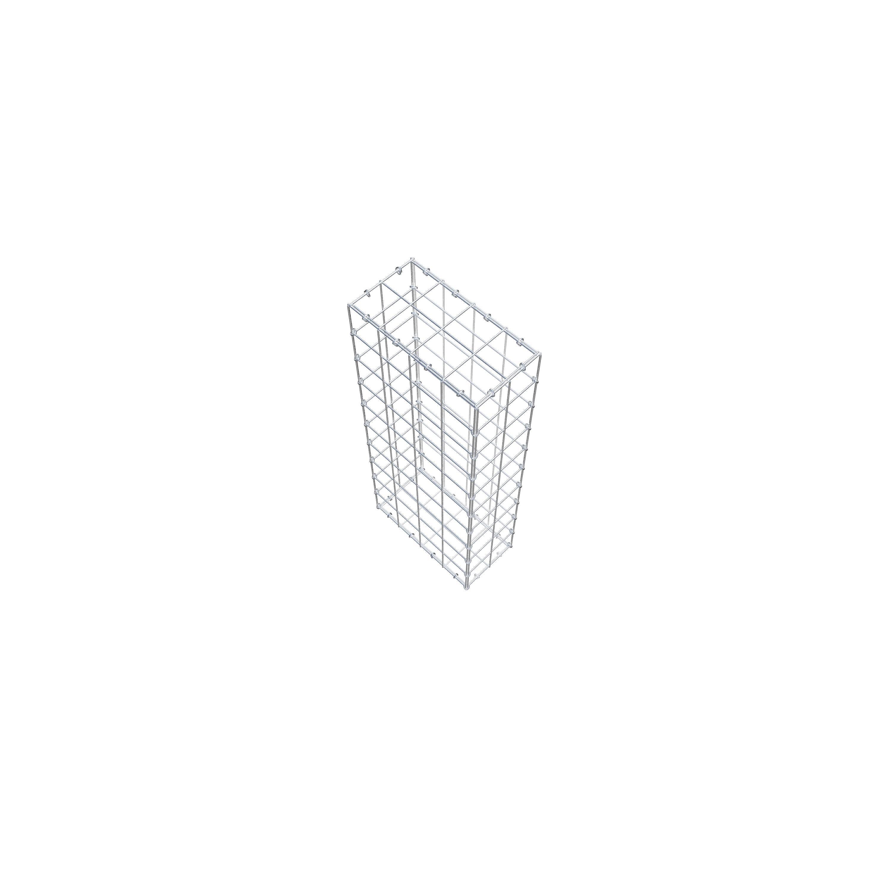 Gavión de acero galvanizado 100x40x20cm (LxAxP), malla 10 x 10cm, Anillo en C, jaula metálica para muro o jardín - 4