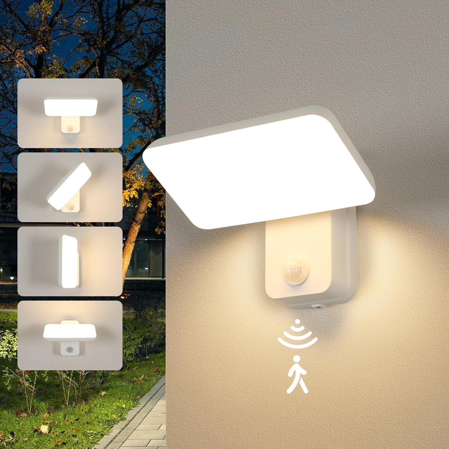 Chilitec Lampada LED Esterna Con Sensore Di Movimento – 15W, 1570 Lumen, Portata 9m, IP54, Luce Bianca Neutra 4000K, 21x5 Cm