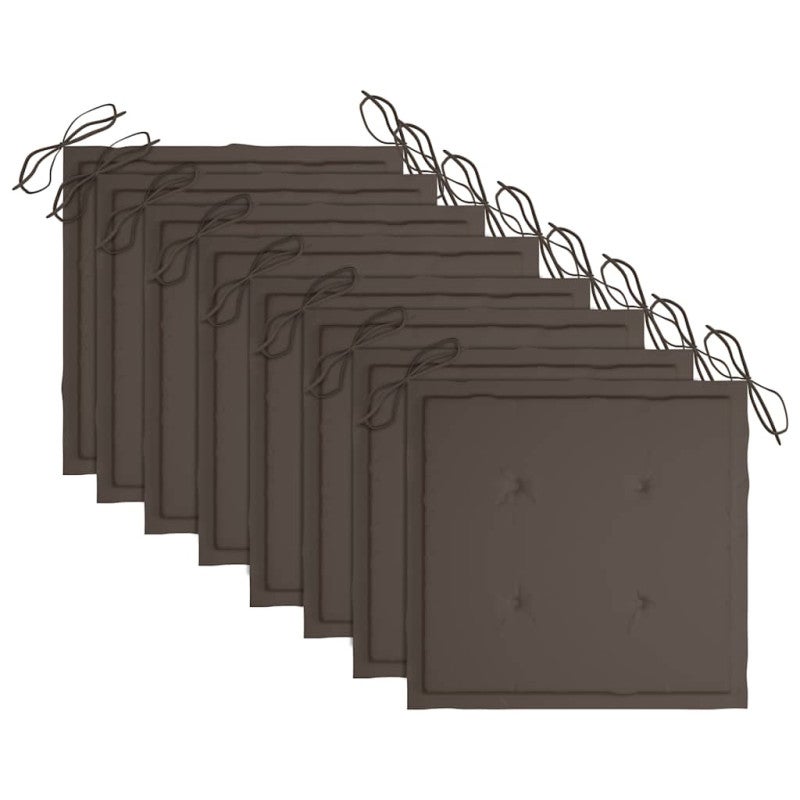 Chaises de jardin et coussins lot de 8 Bois acacia solide Gris - 5