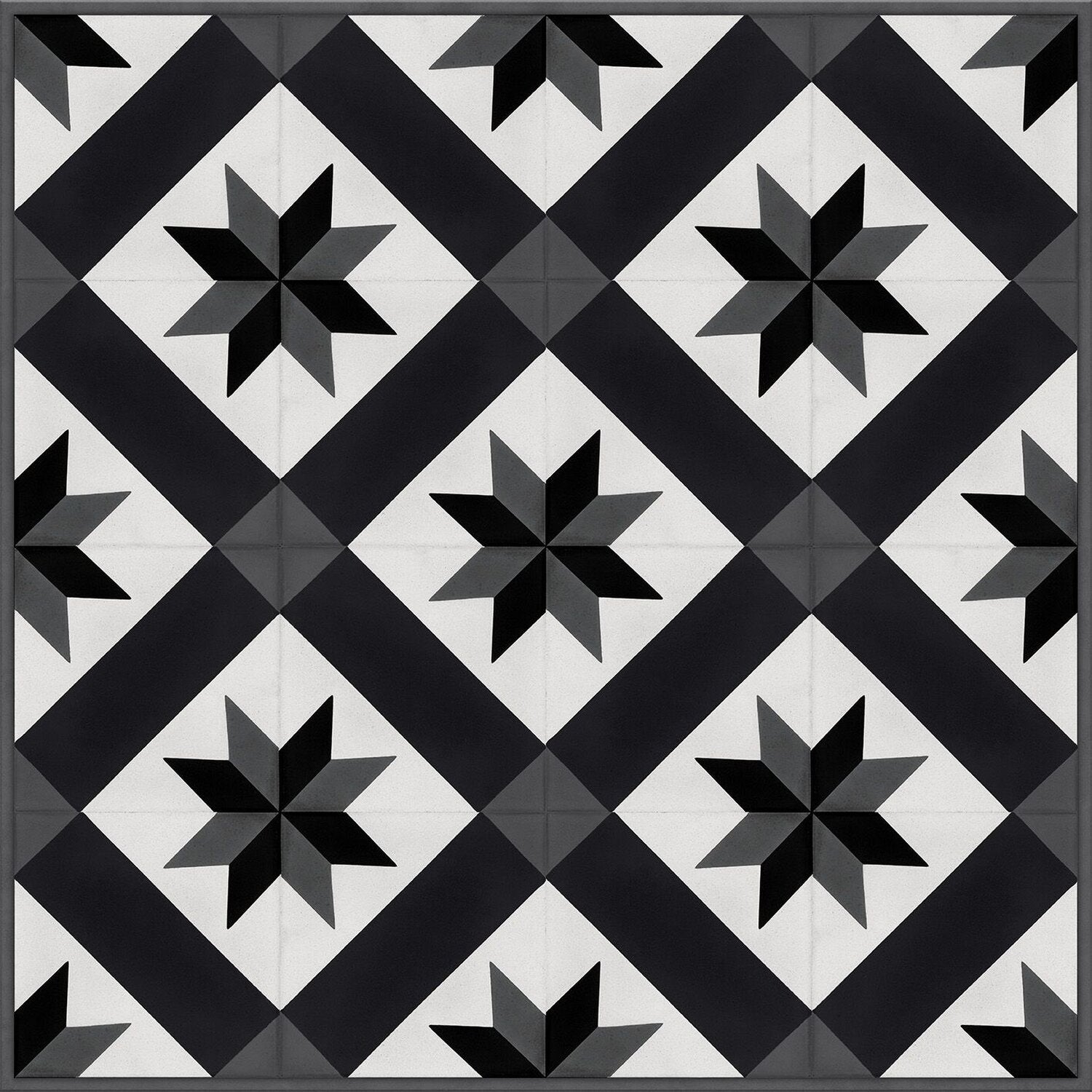 Dalle PVC autoplombante sous-couche intégrée effet carreaux ciment cordoba black GERFLOR Senso Unik - 2