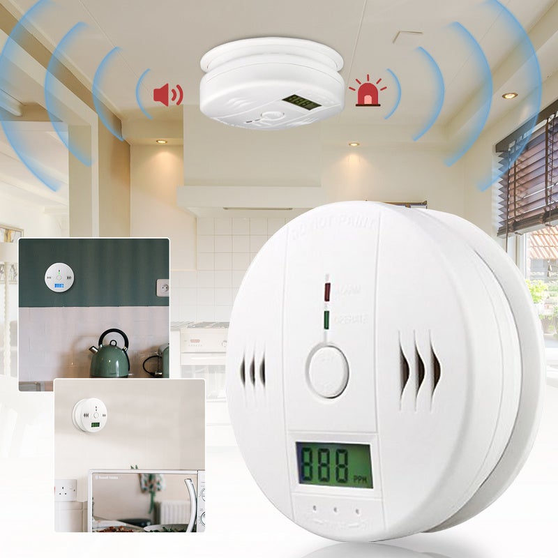 Detektor tlenku węgla z wyświetlaczem LED/czujnikiem elektronicznym, detektor alarmowy tlenku węgla