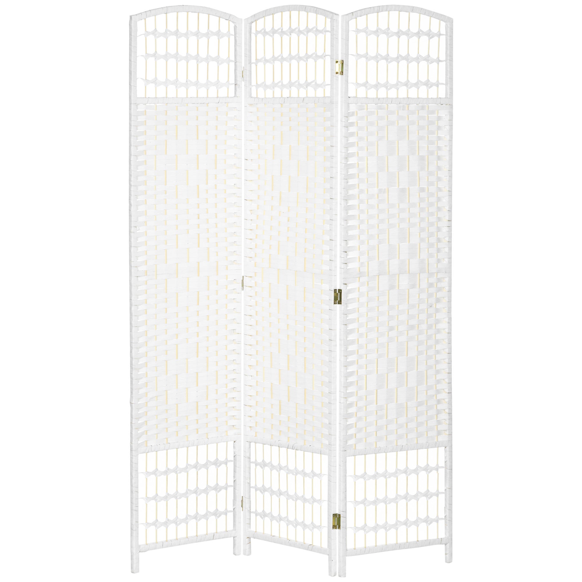 Paravent intérieur bois séparateur pièce cloison pliable 3 panneaux 120x170 cm blanc - 2