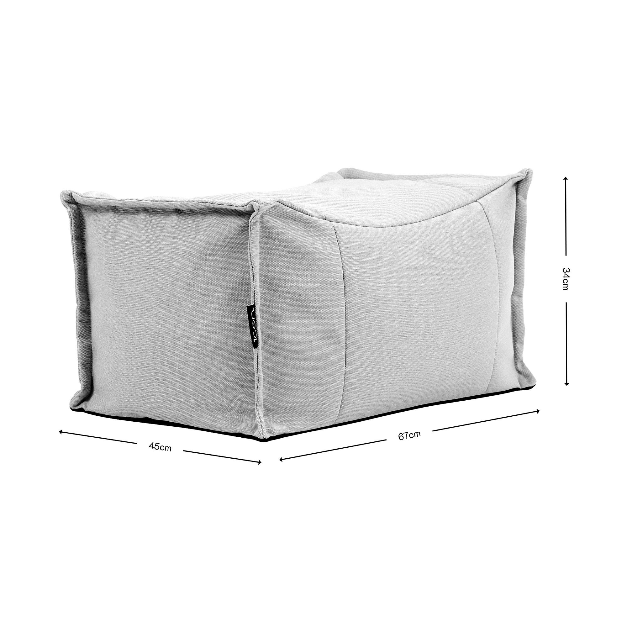 Pouf repose-pieds Icon d'extérieur en oléfine toutes saisons vert kaki, 34x45cm, Made in Allemagne, Oeko-Tex® - 6