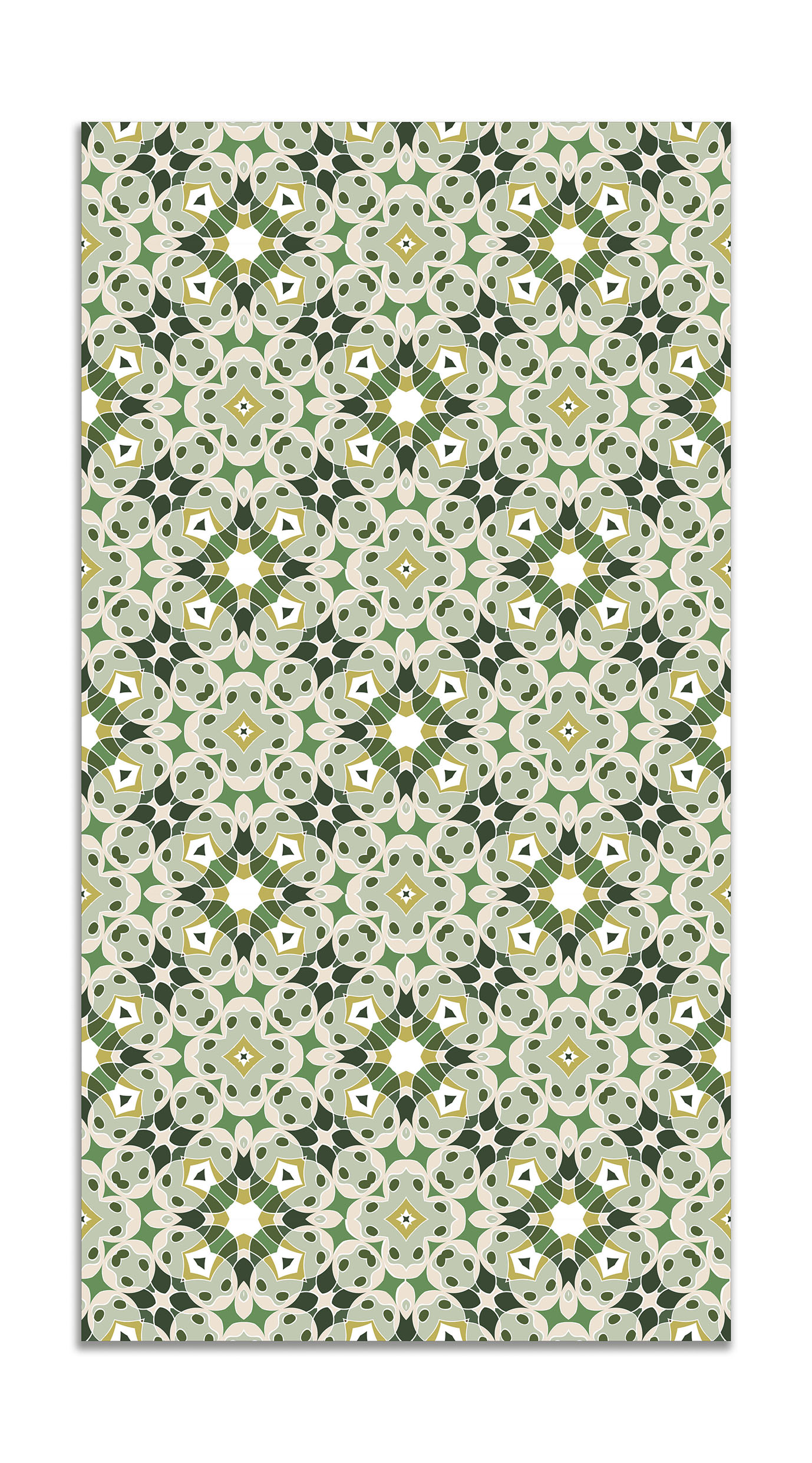 Panorama alfombra vinílica hidráulica tipo oriental verde 60x110 cm - alfombra cocina vinilo - alfombra salón antideslizante