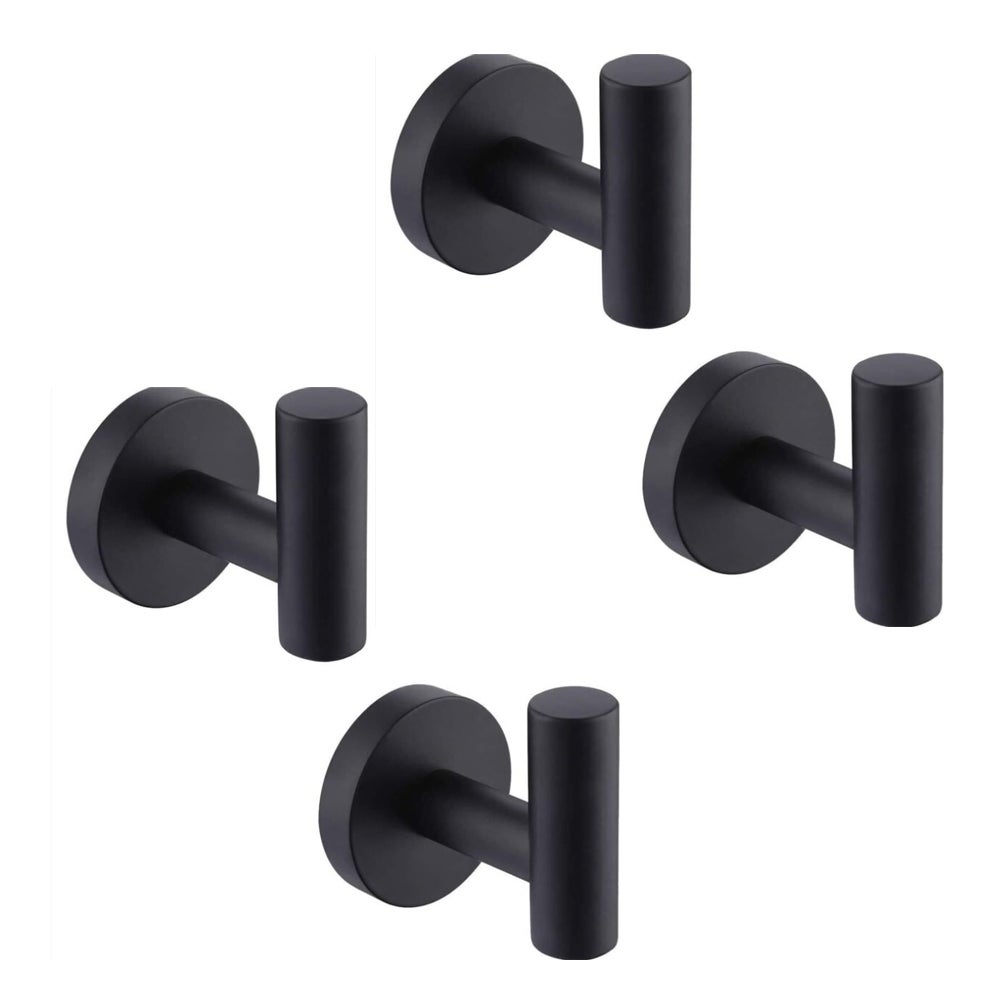SHSMPXOY 6 Pièces Crochets à Visser Patère Murale, Noir Mat Patere Murale,Crochet Serviette Salle De Bain,Convient Pour Les Vestiaires, Les Salles De Bains, Chambre, Cuisine, Les Halls D'entrée