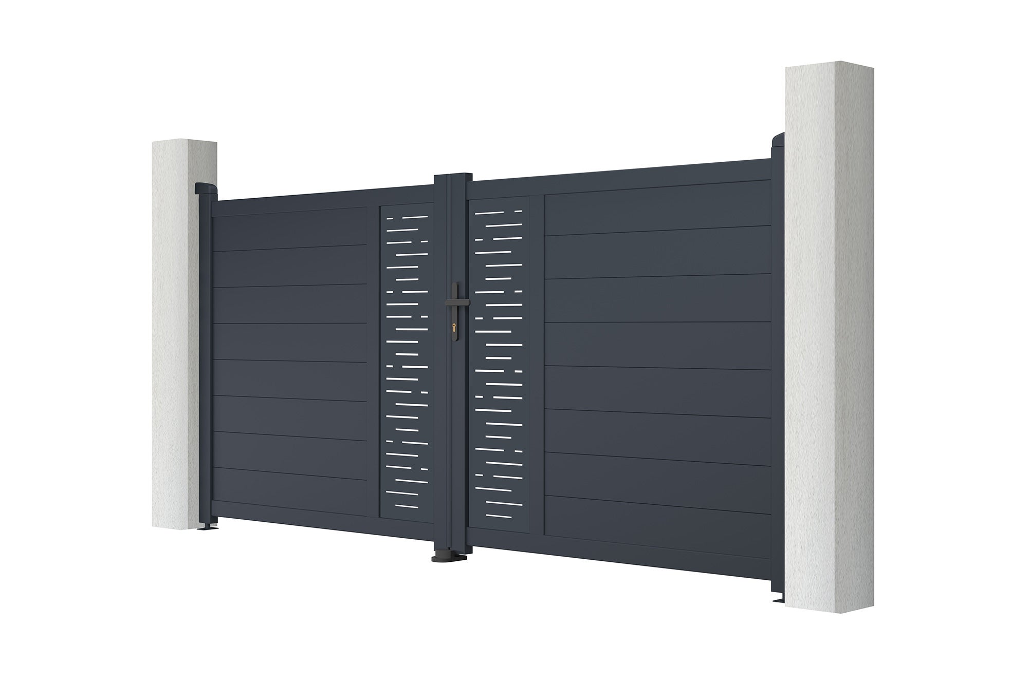 Portail battant 3m ARLBERG H.140cm aluminium gris - 4