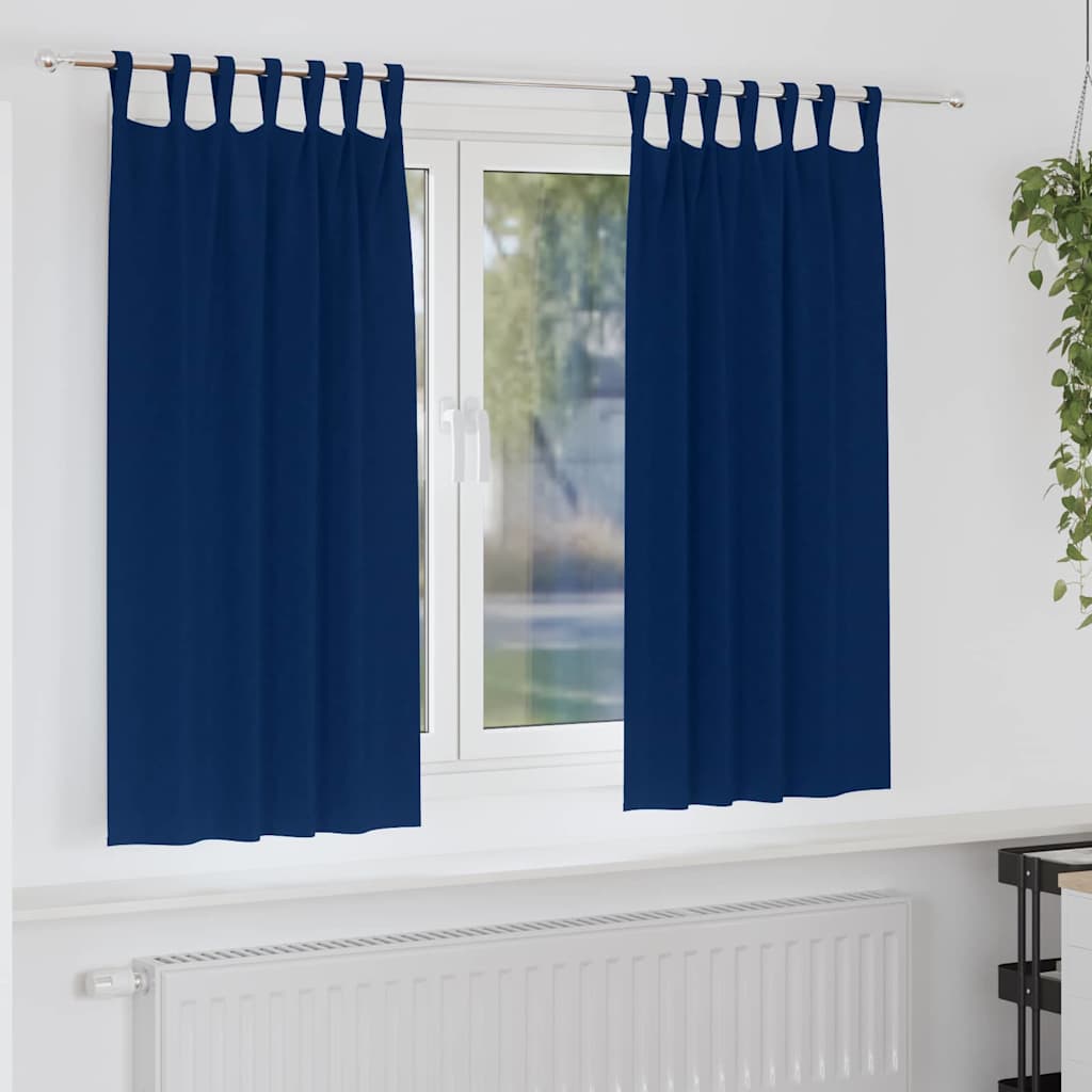 Firany blackout z kółkami 2 pcs Ciemnoniebieski 175 x 140 cm vidaXL