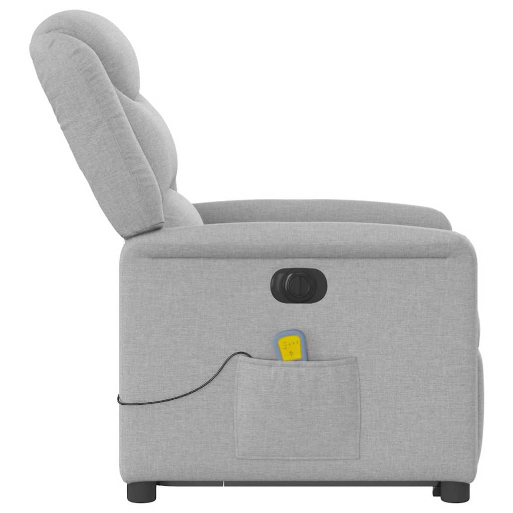 Fauteuil inclinable de massage | Fauteuil de relaxation | Chaise de relaxation électrique gris nuage tissu CFW947933 - 6