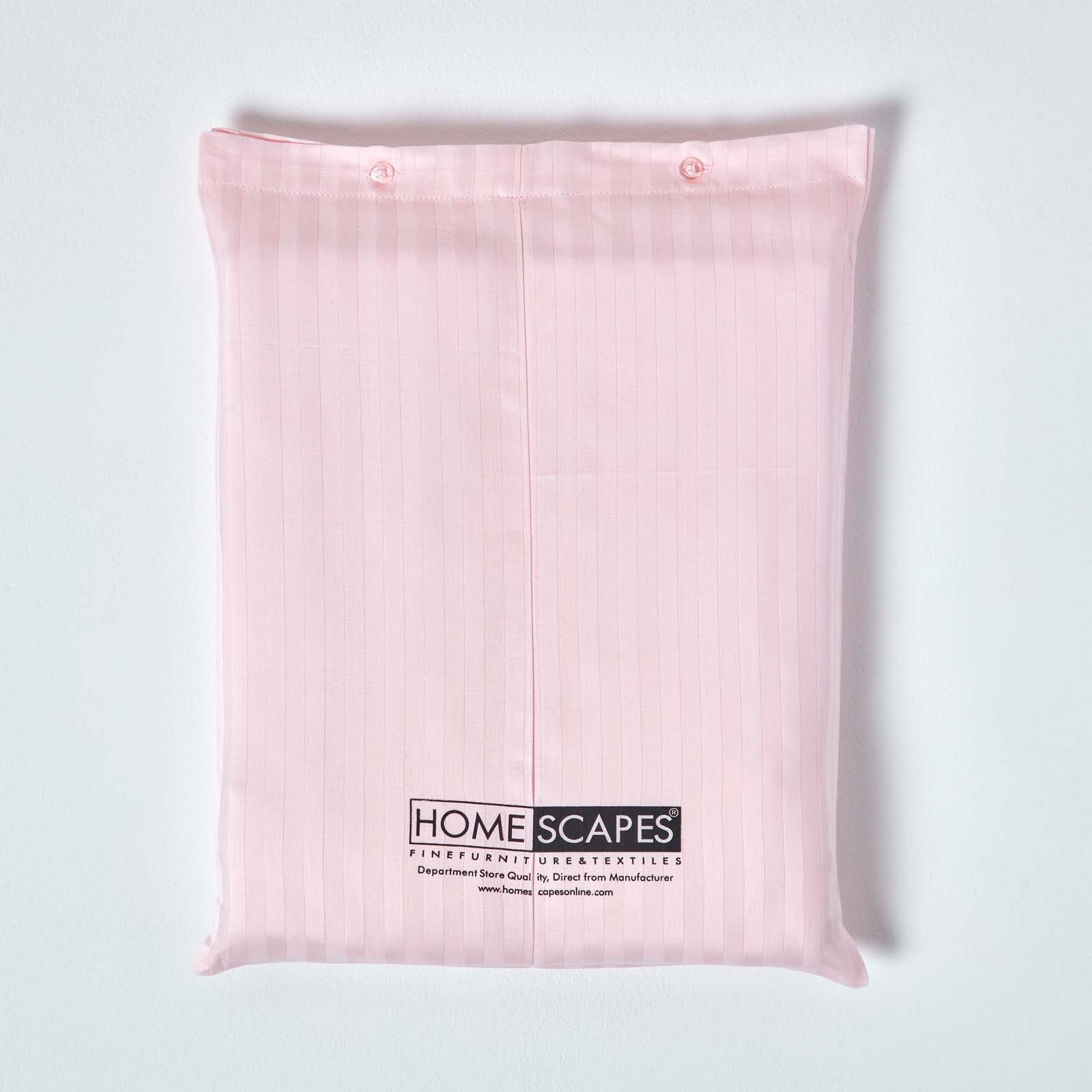 Homescapes Drap plat rayé satin de coton égyptien 330 fils coloris rose 240 x 300 cm - 5