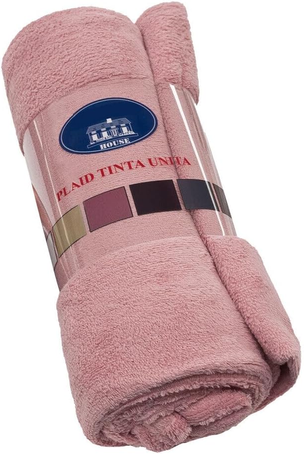 Manta suave plaid aterciopelada tela polar lisa envolvente sofá cama sillón 160x210 cm rosado