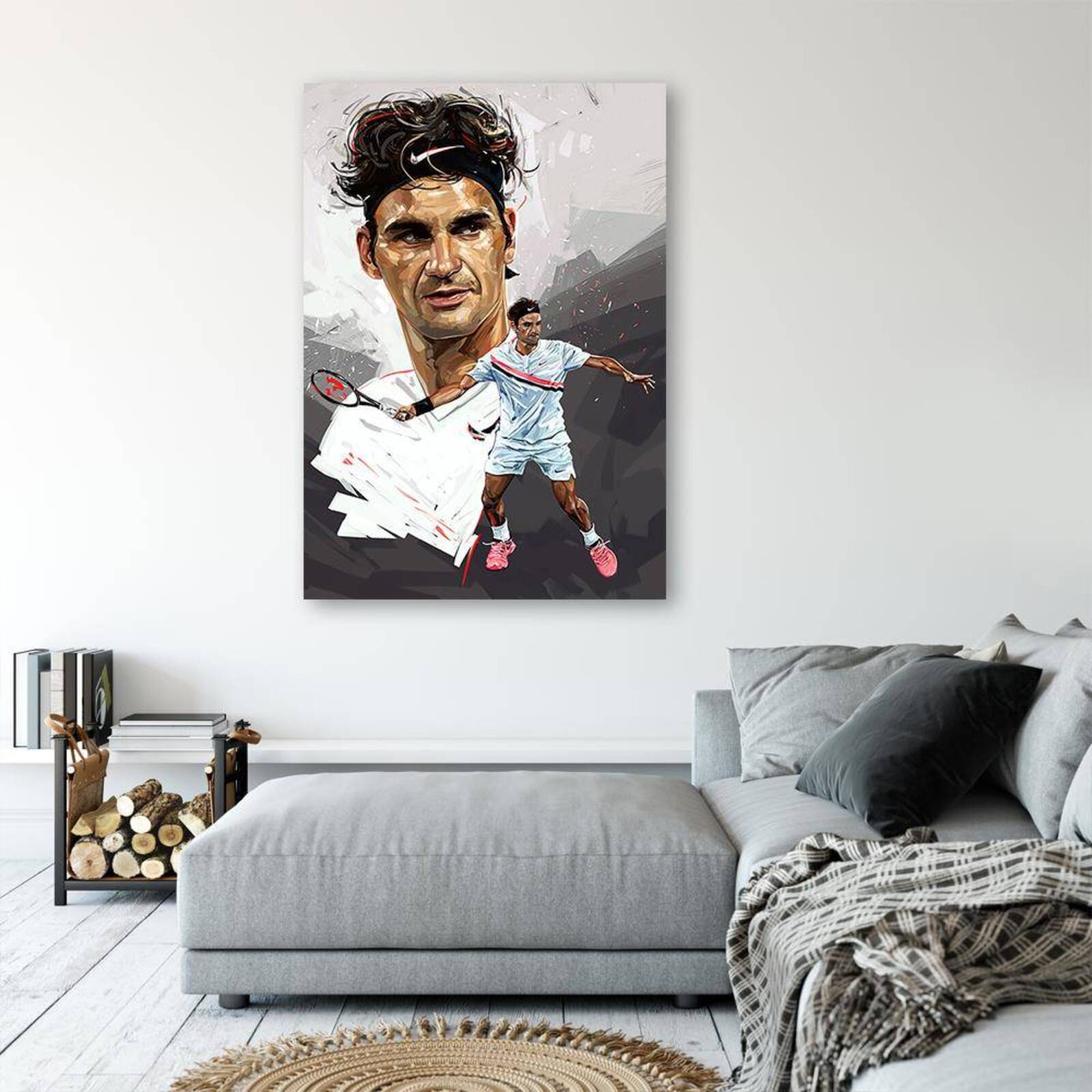 Tableau tennis portrait de Roger Federer - 70 x 100 cm - 4