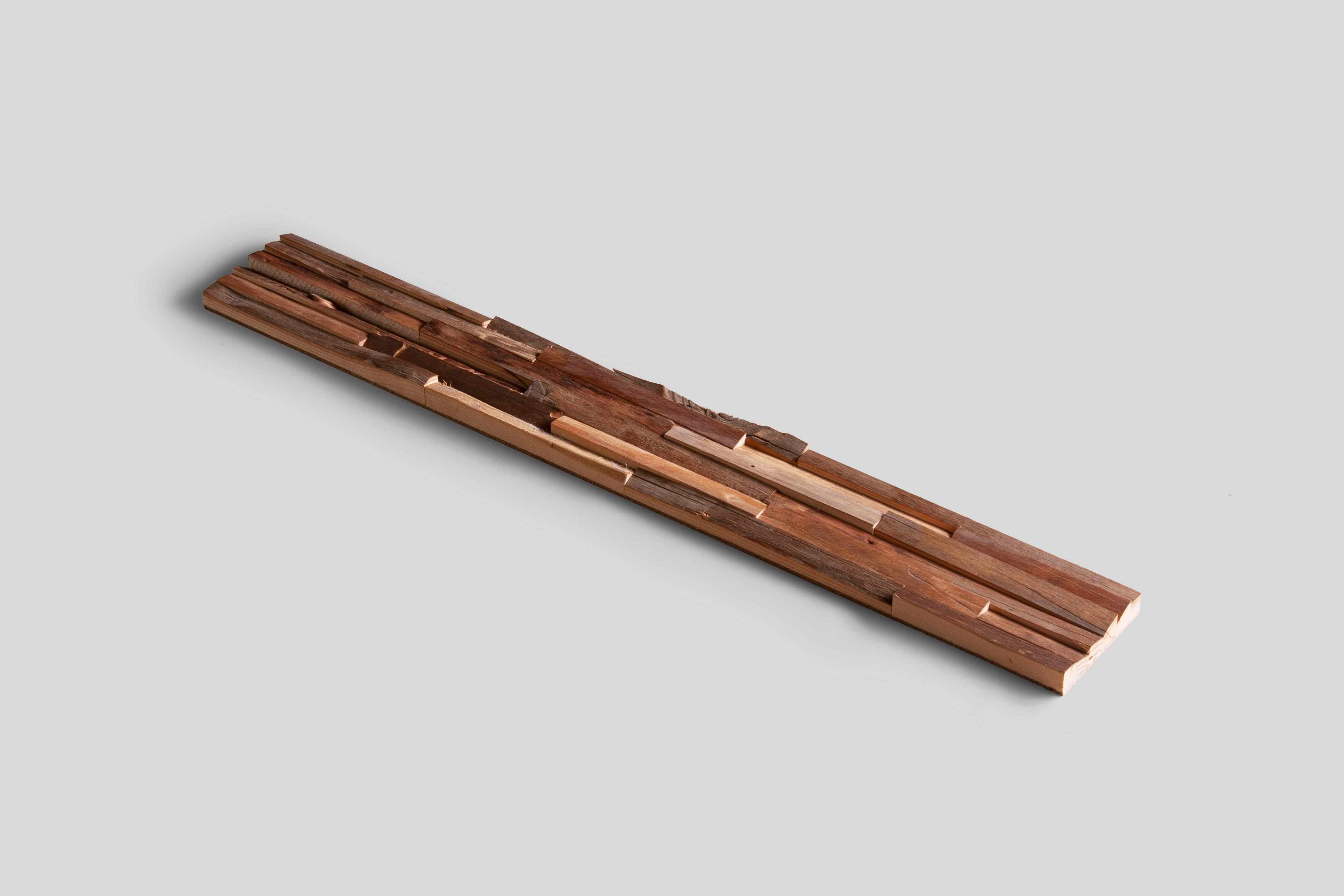 Panneau Mural Bois 3D Incognito - Vieux Bois Récupéré Brossé - 72x10cm - Épaisseur 5-24mm - Parement Décoratif - 1m²/14 Panneaux - 4