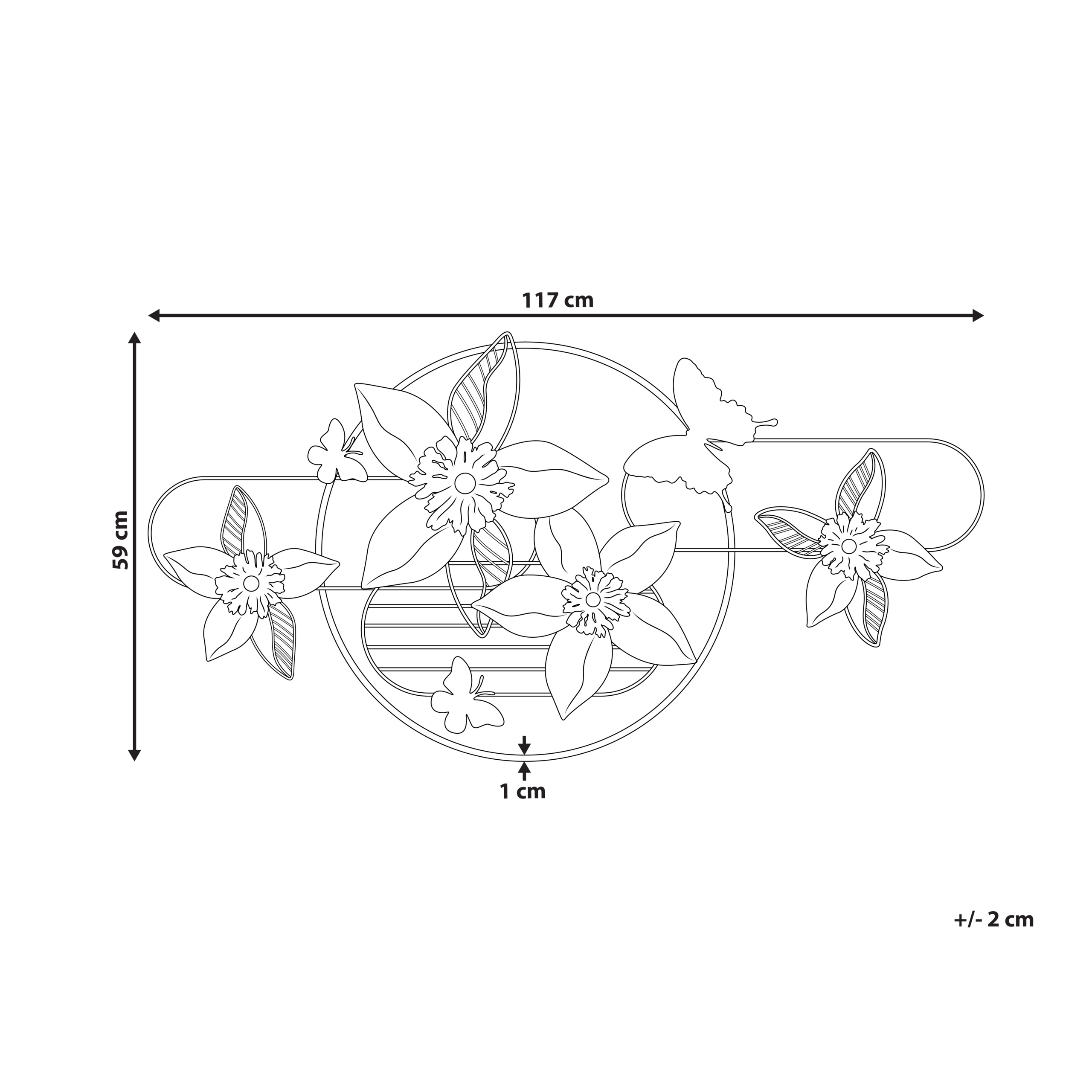 Decorazione da parete fiore TANTALUM Metallo 59 cm Oro - 3