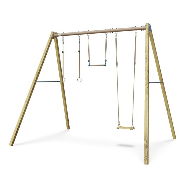 Balançoire en bois poutre métal 3 m Adulte SKYLER 2 - 3 personnes