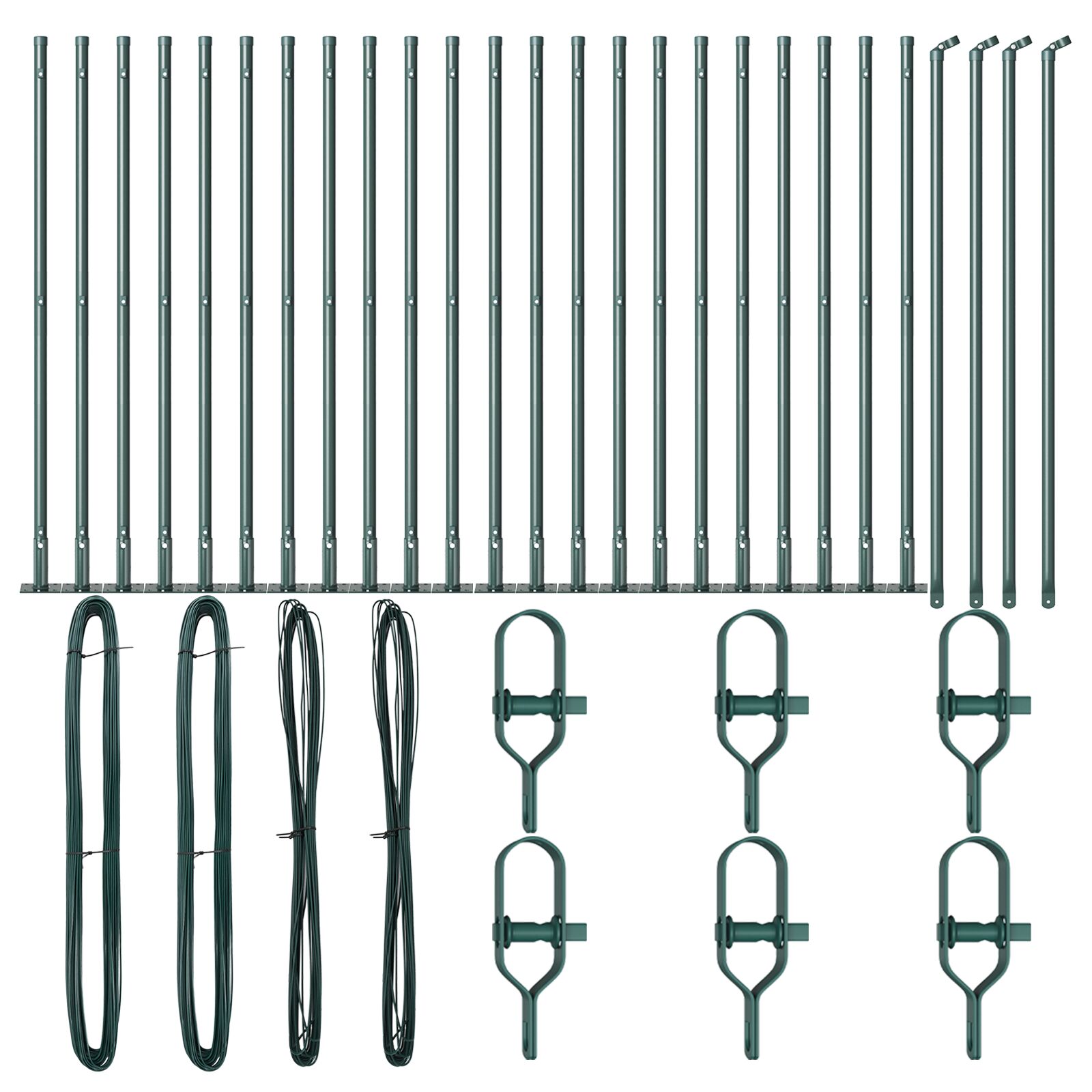 Postes de Cerca con Placas de Base 26 uds Ø32mm 90cm Acero Galvanizado ...