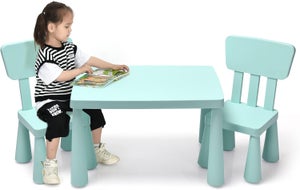 Table Et Chaise Pliables Pour Enfants – En Plastique Vert, Portable, Pour Jeux Et Activités