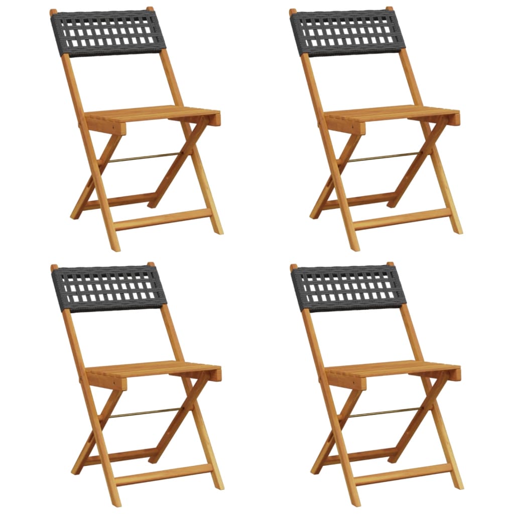 Gecheer Lot De 6 Chaises De Jardin Pliantes En Teck Massif - Design Simple Et Durable