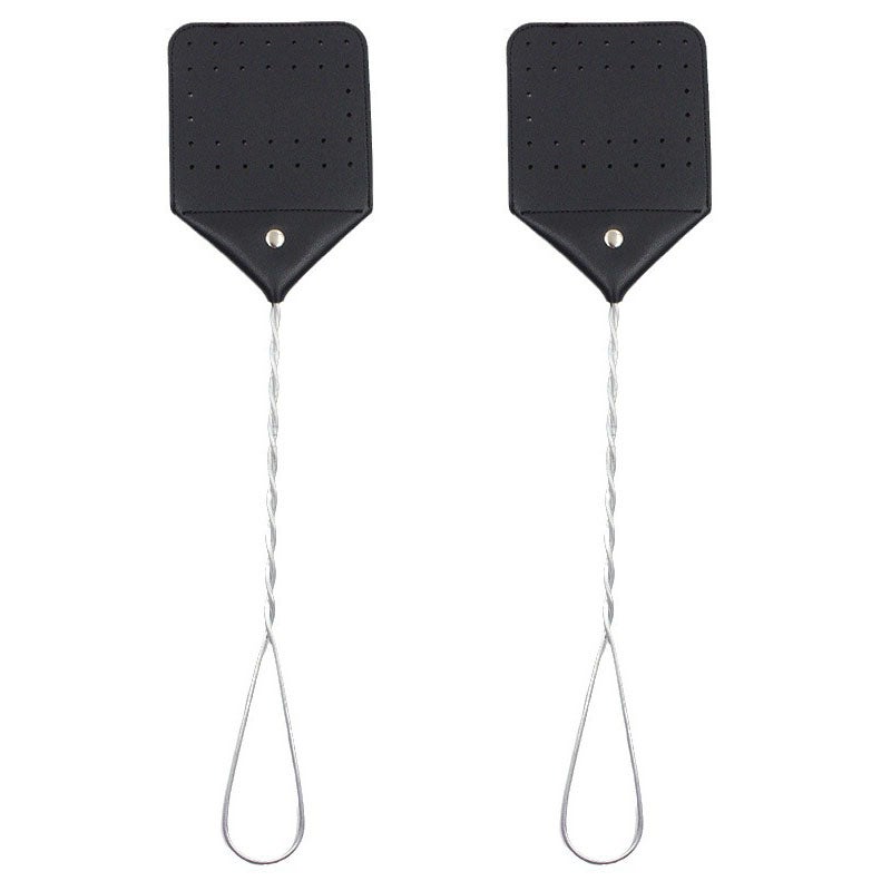 Zestaw 2 pack łapek na muchy, wytrzymałe łapki na muchy do użytku wewnątrz i na zewnątrz (czarne)