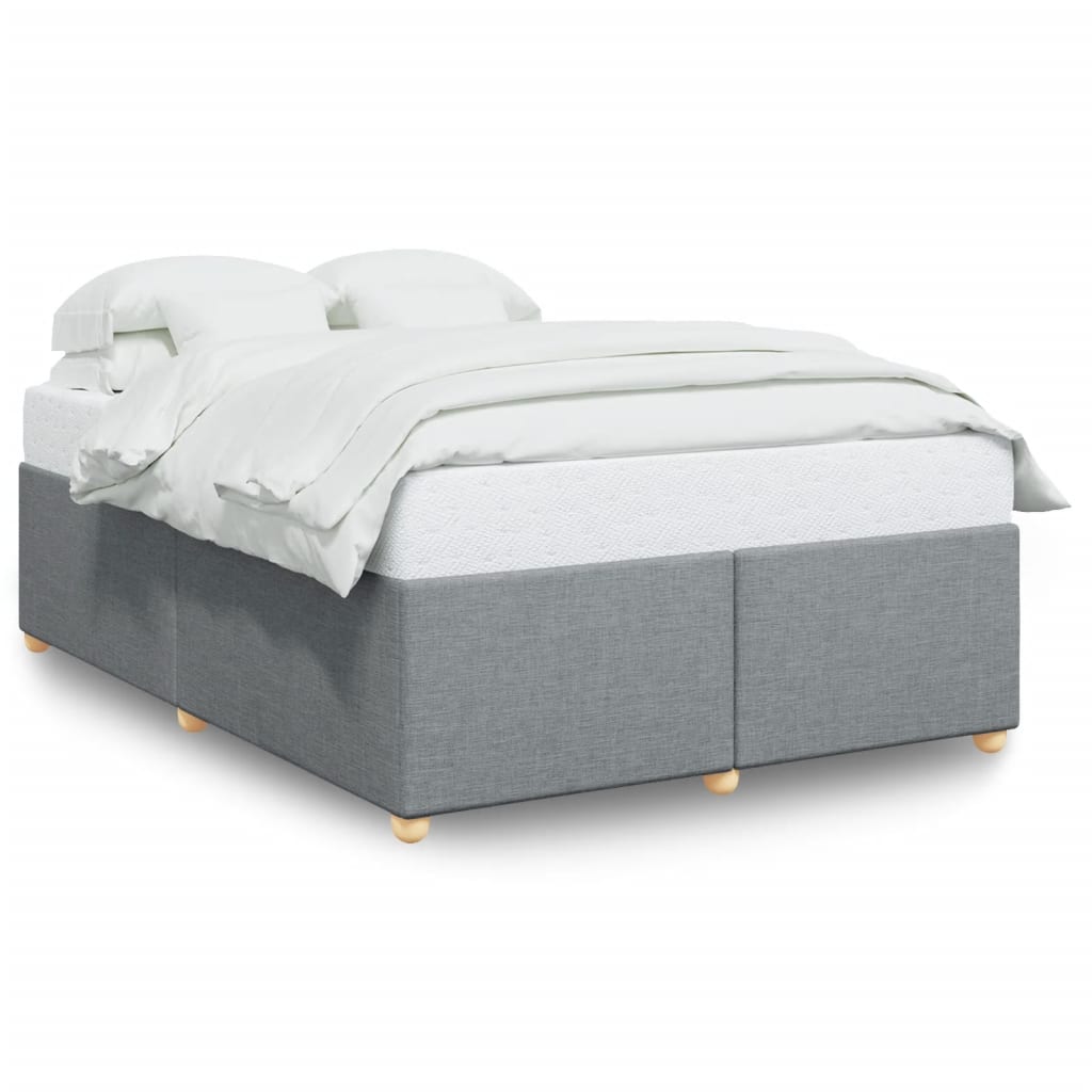 Cadre de lit sans matelas gris clair 140 x 200 cm tissu - 2