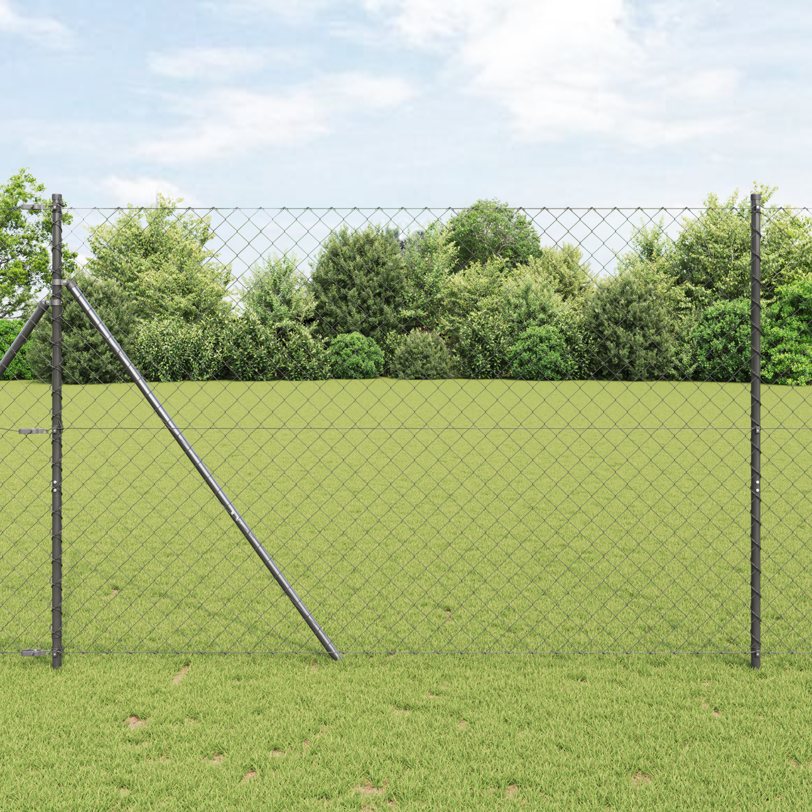 Słupek ogrodzeniowy. Szary 25 x 1,5 m (siatka 60 x 60 mm) Stal vidaXL