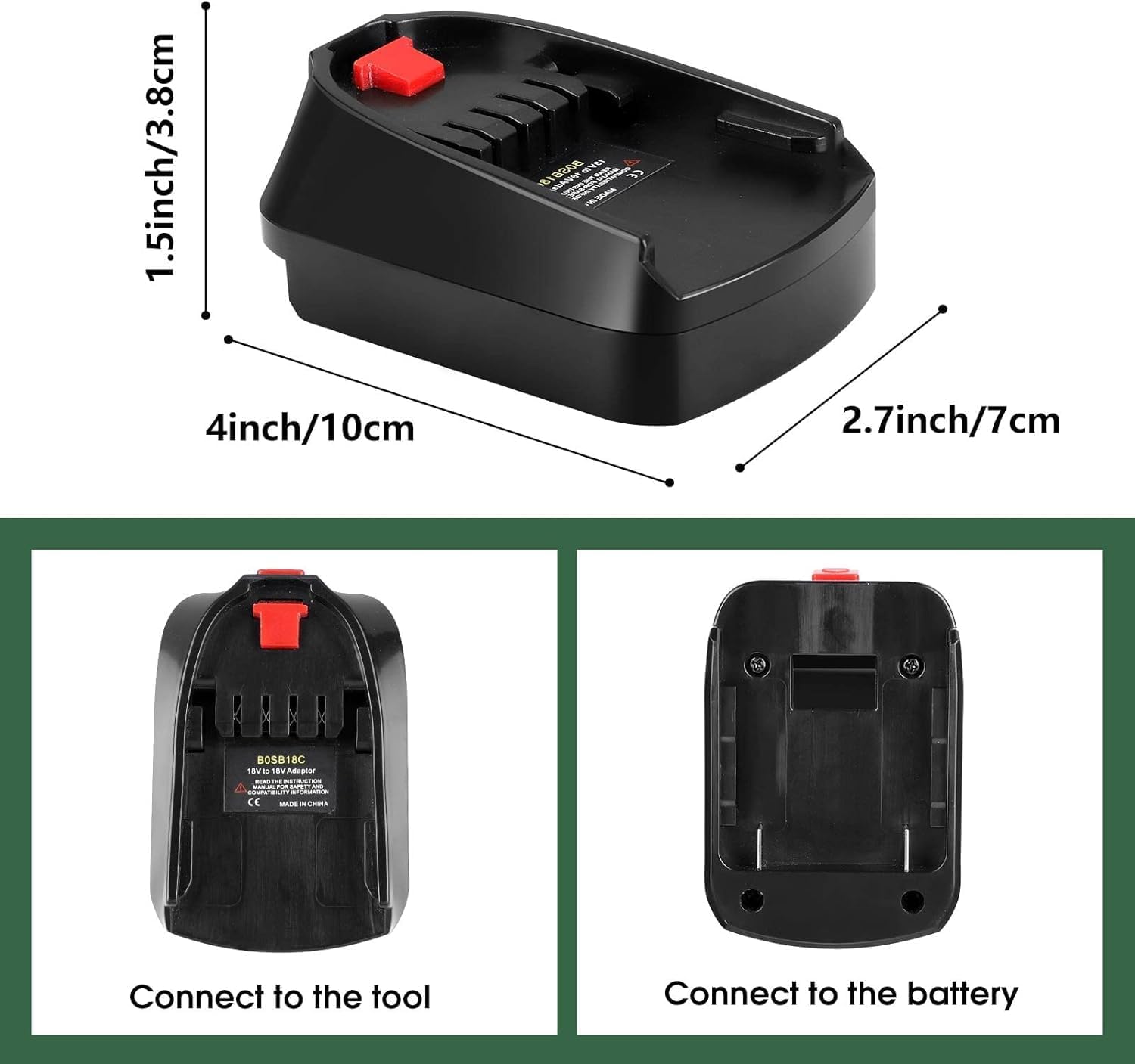 Power X-change Adattatore Adattatore Batteria Einhell Per Bosch GBA 18V - Convertitore Power X-Change A Litio | Per Utensili A Batteria Compatibilità Utensili - 6