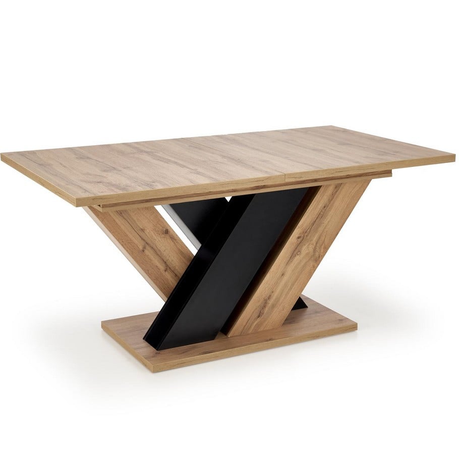 Table à manger extensible noir et chêne wotan 160-200cm Xenori - 4