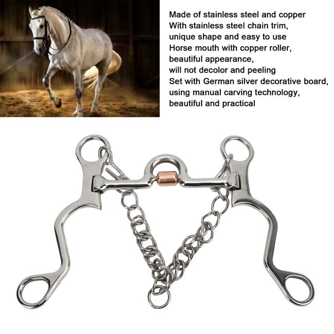 Tnfeeon Morso per Cavallo, Morso Pelham in Acciaio Inossidabile per Equitazione (130 MM Tnfeeon Morso per Cavallo, Morso Pelham in Acciaio Inossidabile per Equitazione (130 MM