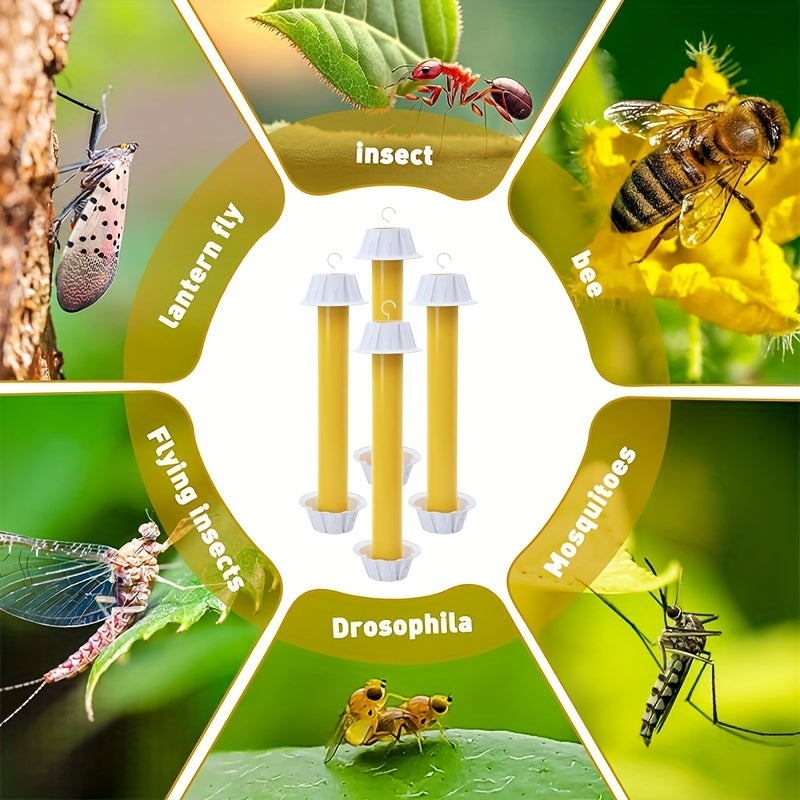 4 confezioni di trappole adesive per mosche per interni ed esterni, adesivi per mosche, acchiappa-zanzare e moscerini della frutta - 8