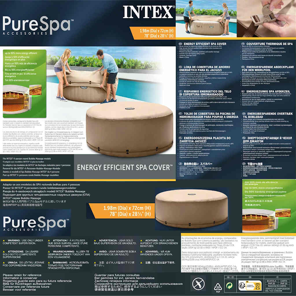 Couverture de spa économe en énergie 28523 INTEX - 9