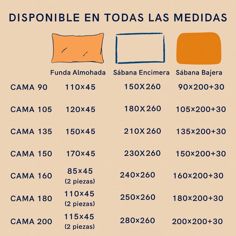 Juego de Sábanas 100% Algodón | 3 Piezas | Bajera Ajustable 30 CM | Funda Almohada Boca Abierta | Hipoalergénico, Absorbe Humedad | Beige Cama 90 - 2
