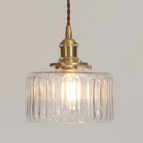 Żyrandol LED Vintage Industrial Pendant z mosiężną podstawą i hartowanym szkłem Regulowany kabel Dekoracja świetlna Żarówka nie jest dostarczana