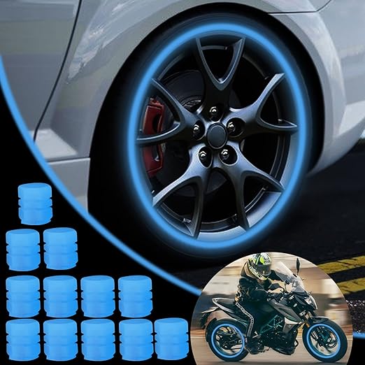 Lot De 4 Bouchons De Valve Fluorescents Jaunes – Universels Pour Pneus Voiture, SUV, Moto, Camion – Brille Dans Le Noir, Protection Anti-poussière