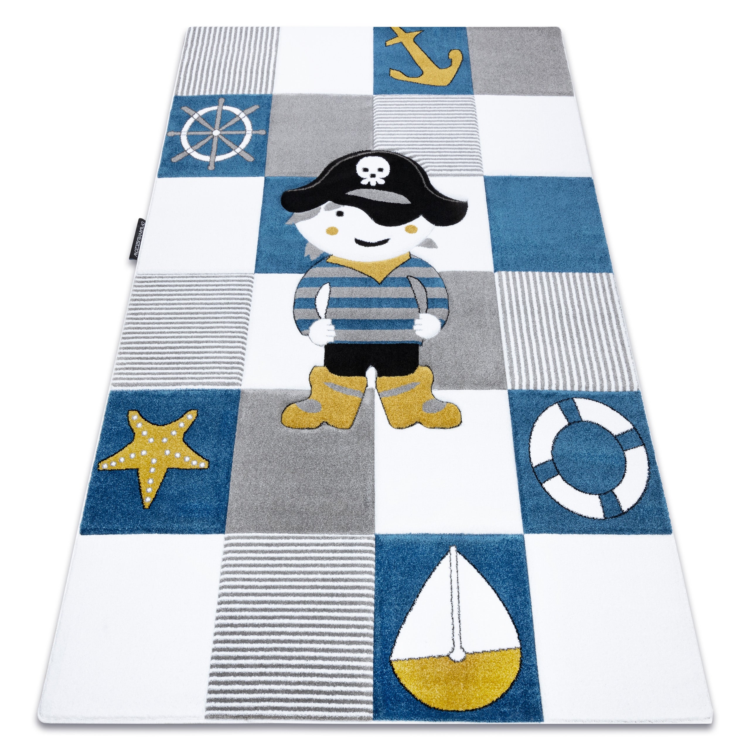 Dywan PETIT CORSAIR PIRAT STATEK KOTWICA niebieski 180x270 cm