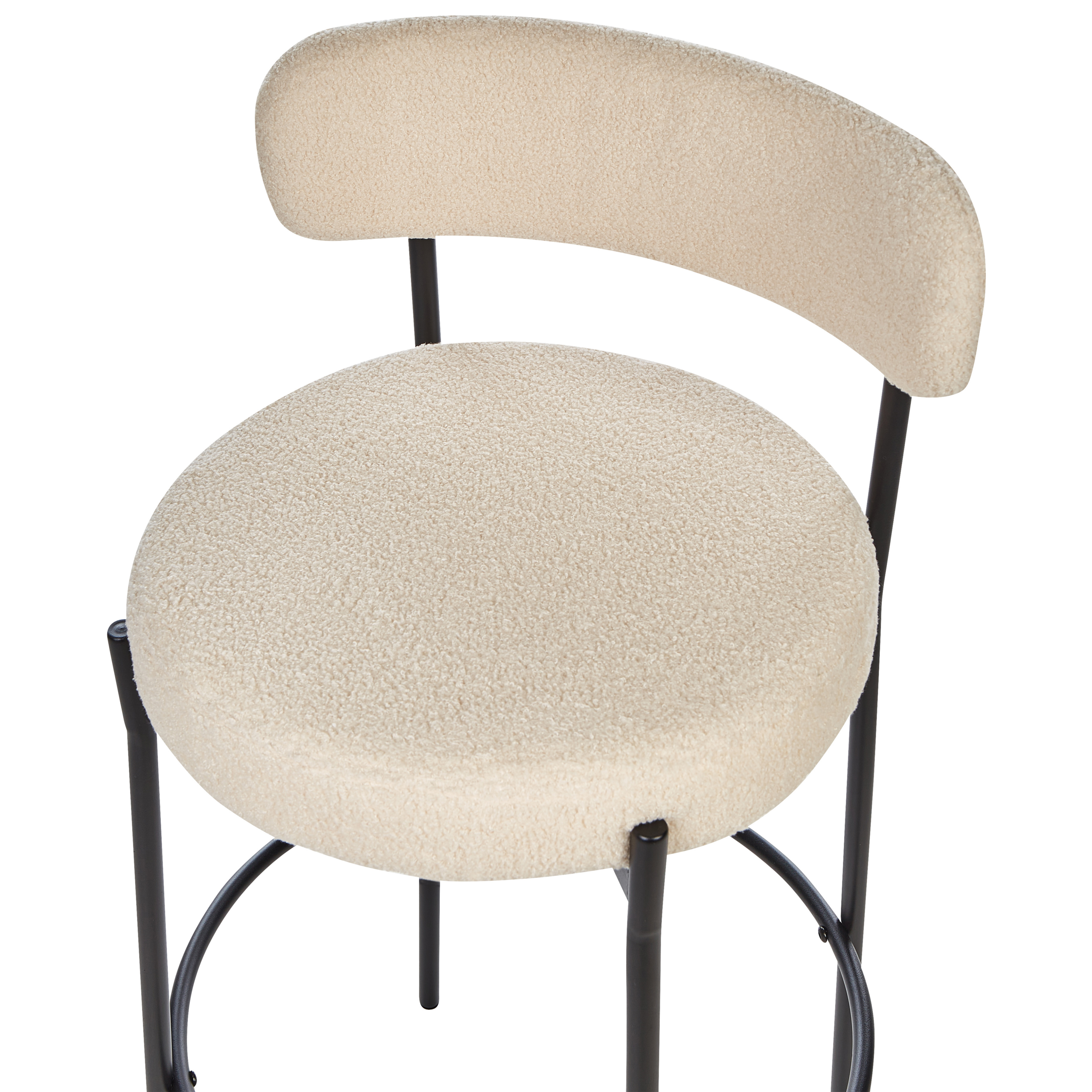 Beliani Conjunto de 2 sillas de bar ALLISON Bouclé Beige claro - 6