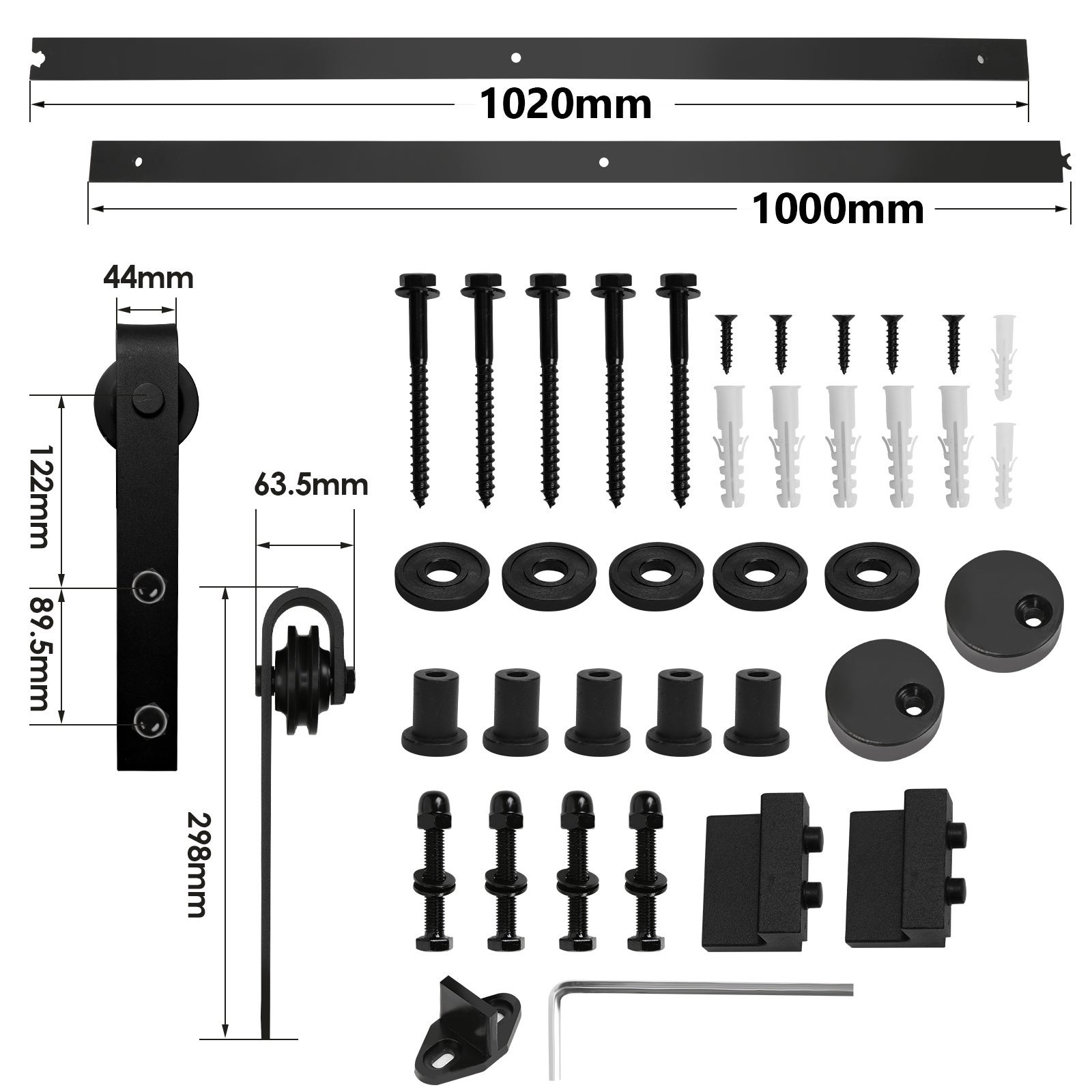 Porta scorrevole Sistema per porte scorrevoli Kit per porte a sbarramento/binari scorrevoli Foratura per porta spessore 35-45 mm larghezza 200 cm - 2