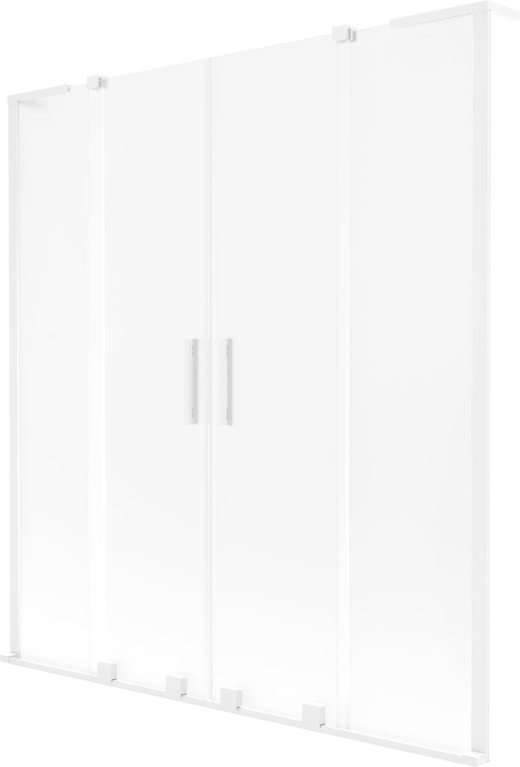Mexen Velar L Duo parawan nawannowy 2-skrzydłowy rozsuwany 140 x 150 cm, szron, biały - 896-140-003-32-20