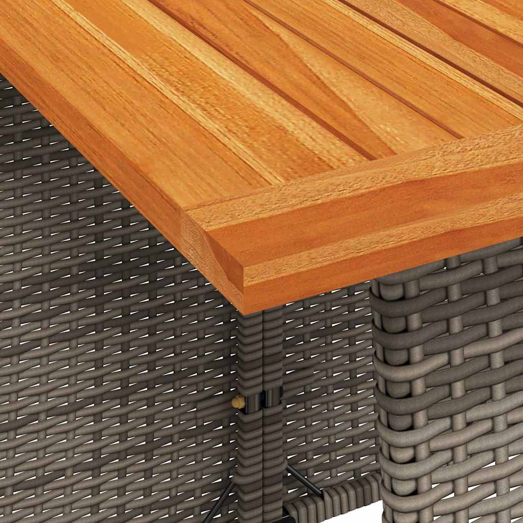 5 pcs conjunto de jantar p/ jardim c/ almofadões vime PE cinza CFW356990 - 6