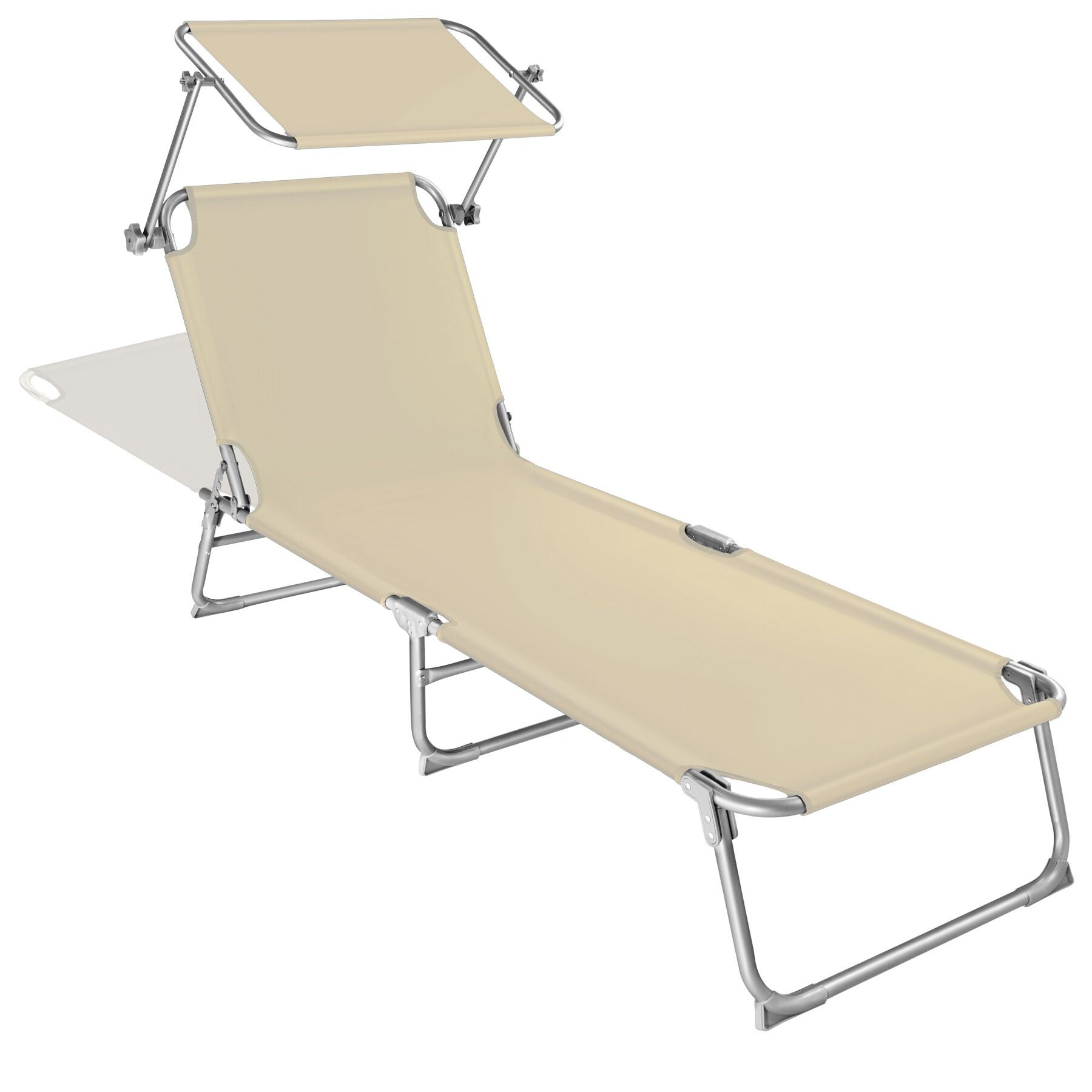 Lot de 2 transats en acier et polyester pliable avec dossier réglable sur 4 positions 190 x 68 x 28 cm TECTAKE - 5