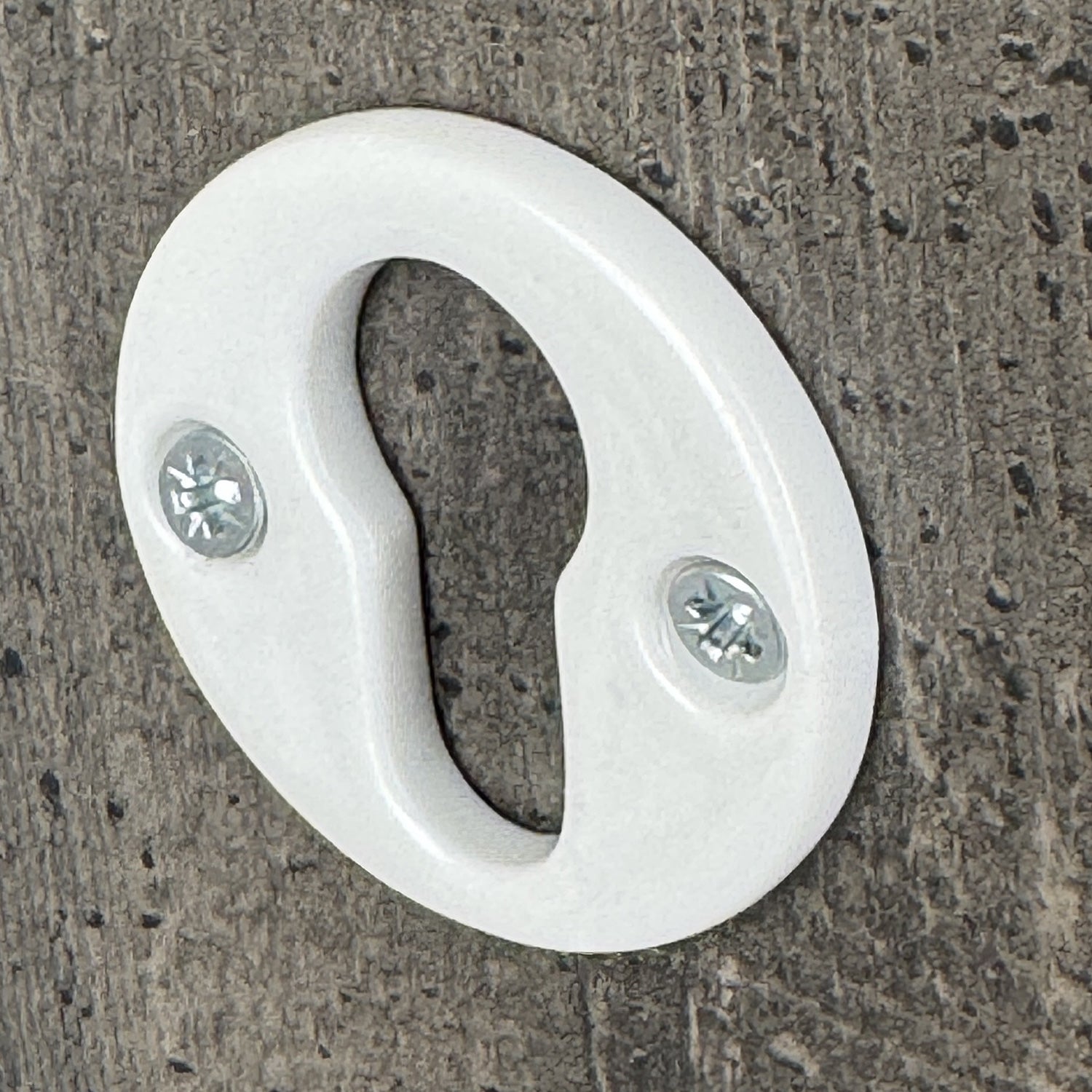 2 rosaces de poignée de porte rondes JANELLE trou de cylindre, Porcelaine blanc - 7