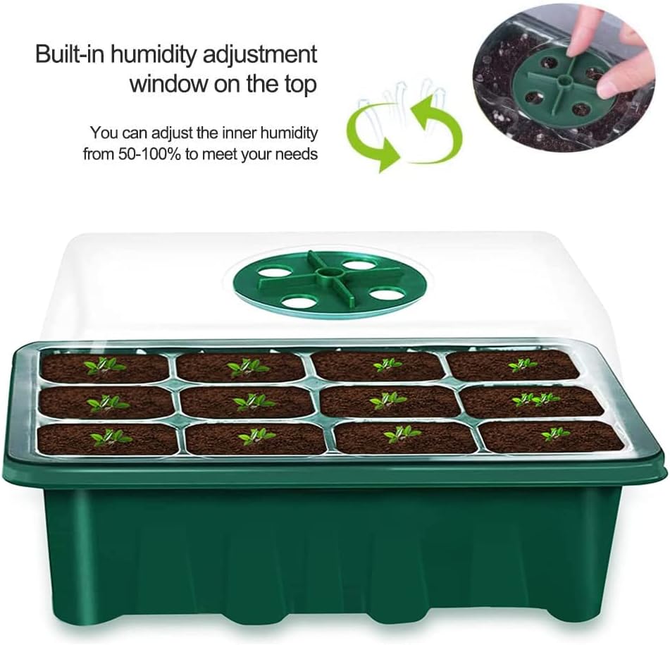 Mini Serre pour Plantes 3 pièces 12 cellules Plateau de Semis avec Couvercle Bac à Germination Durable - 2